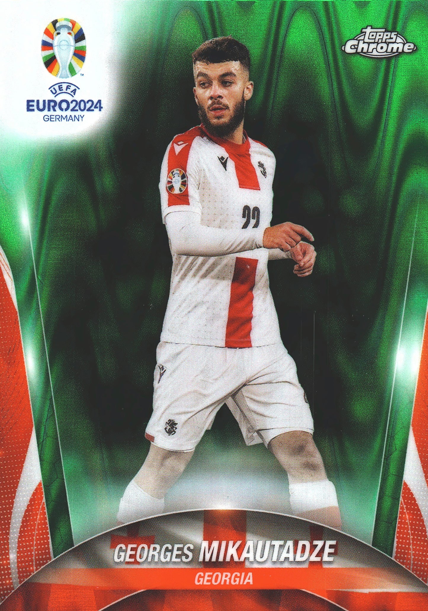 2024 Topps Chrome EURO Green Wave Georges Mikautadze #49 Géorgie