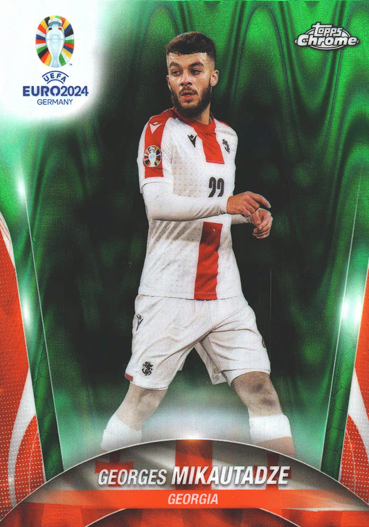 2024 Topps Chrome EURO Green Wave Georges Mikautadze #49 Géorgie