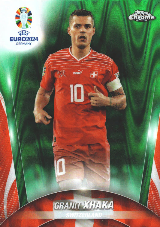 2024 Topps Chrome EURO Green Wave Granit Xhaka #57 Suisse