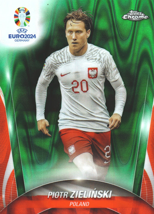 2024 Topps Chrome EURO Green Wave Piotr Zieliński #81 Pologne