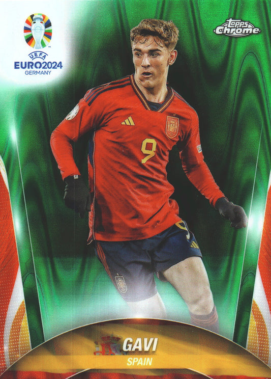 2024 Topps Chrome EURO Green Wave Gavi #87 Espagne