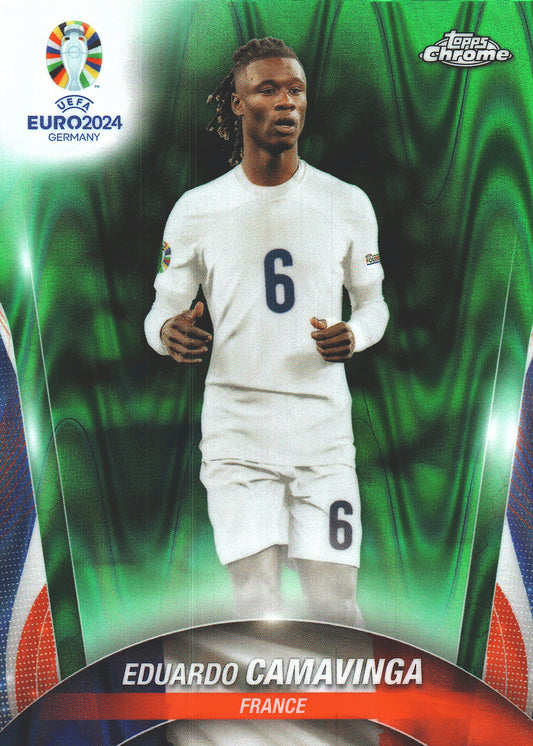 2024 Topps Chrome EURO Green Wave Eduardo Camavinga #95 France