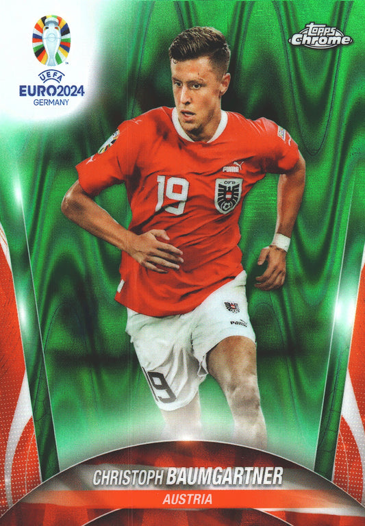 2024 Topps Chrome EURO Green Wave Christoph Baumgartner #121 Autriche