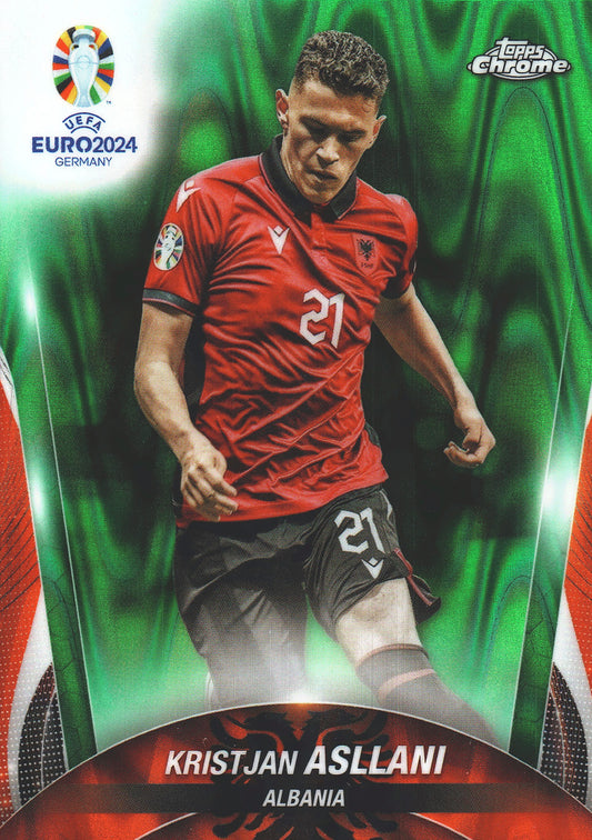2024 Topps Chrome EURO Green Wave Kristjan Asllani #148 Albanie