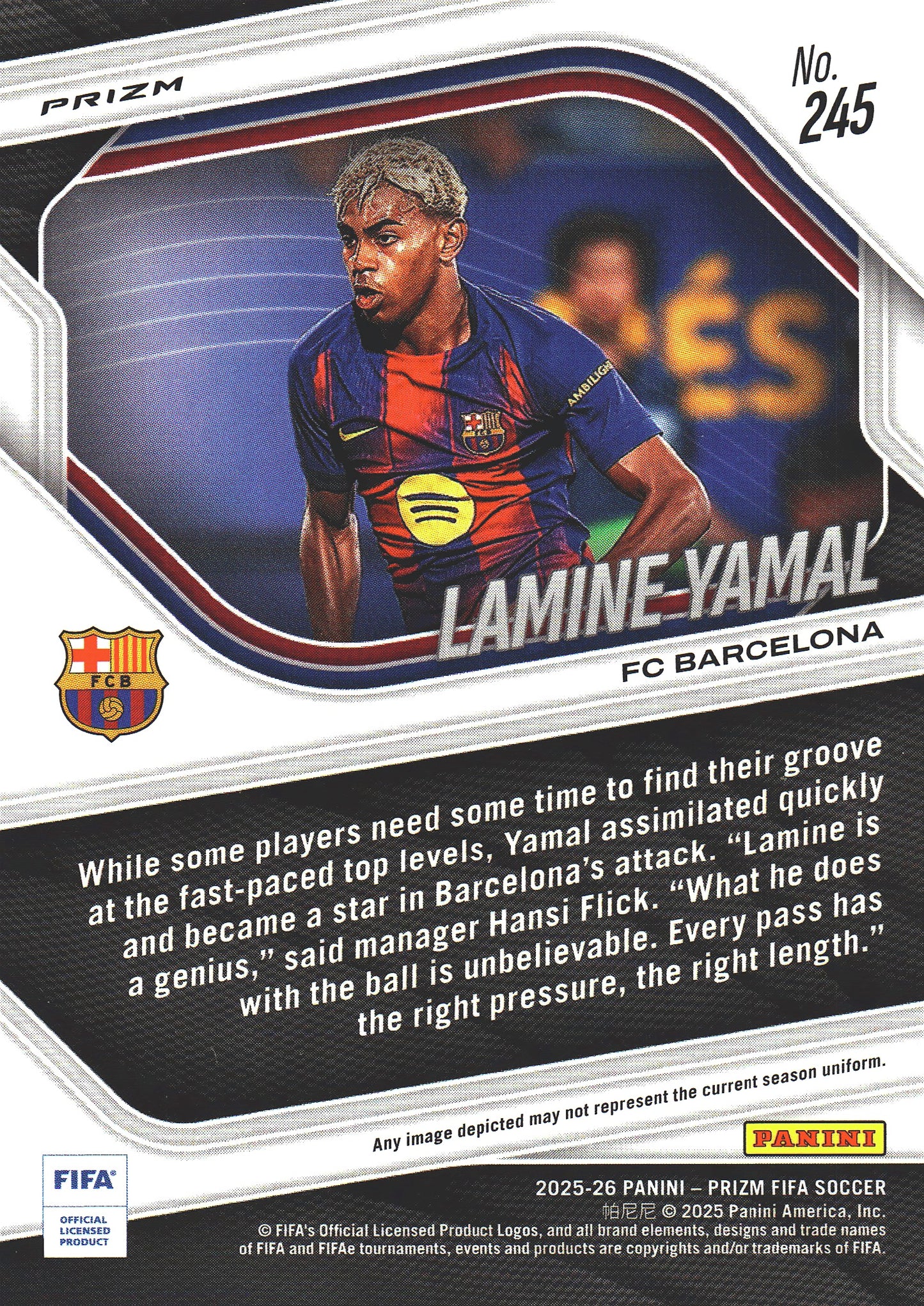 2025 Panini Prizm FIFA Hyper Lamine Yamal #245 FC Barcelona