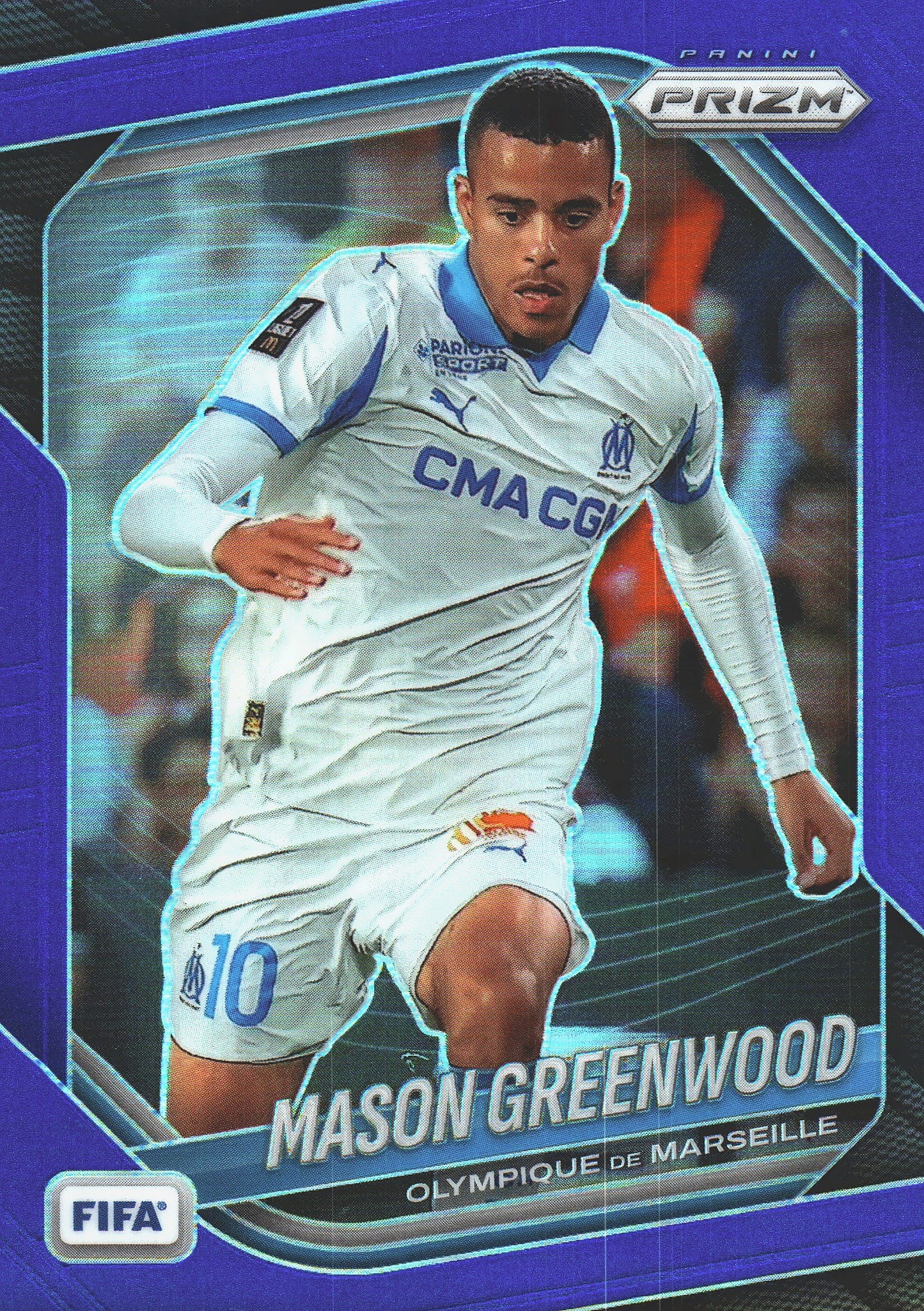 2025 Panini Prizm FIFA Blue /199 Mason Greenwood #139 Marseille