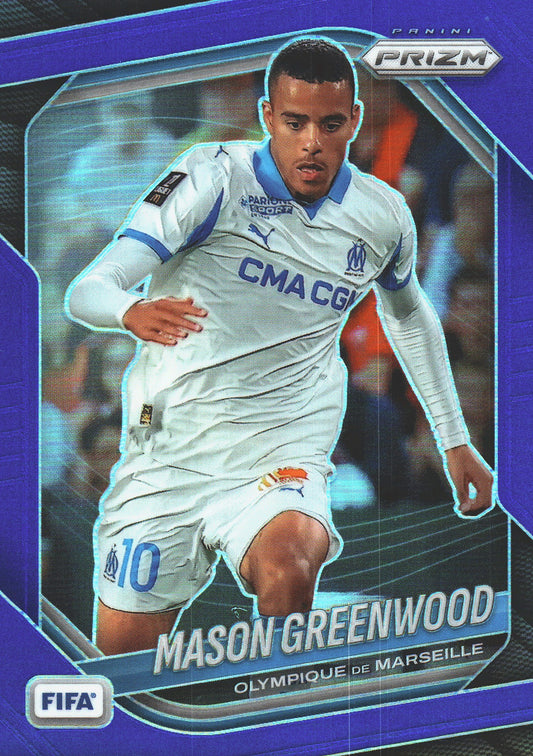 2025 Panini Prizm FIFA Blue /199 Mason Greenwood #139 Marseille