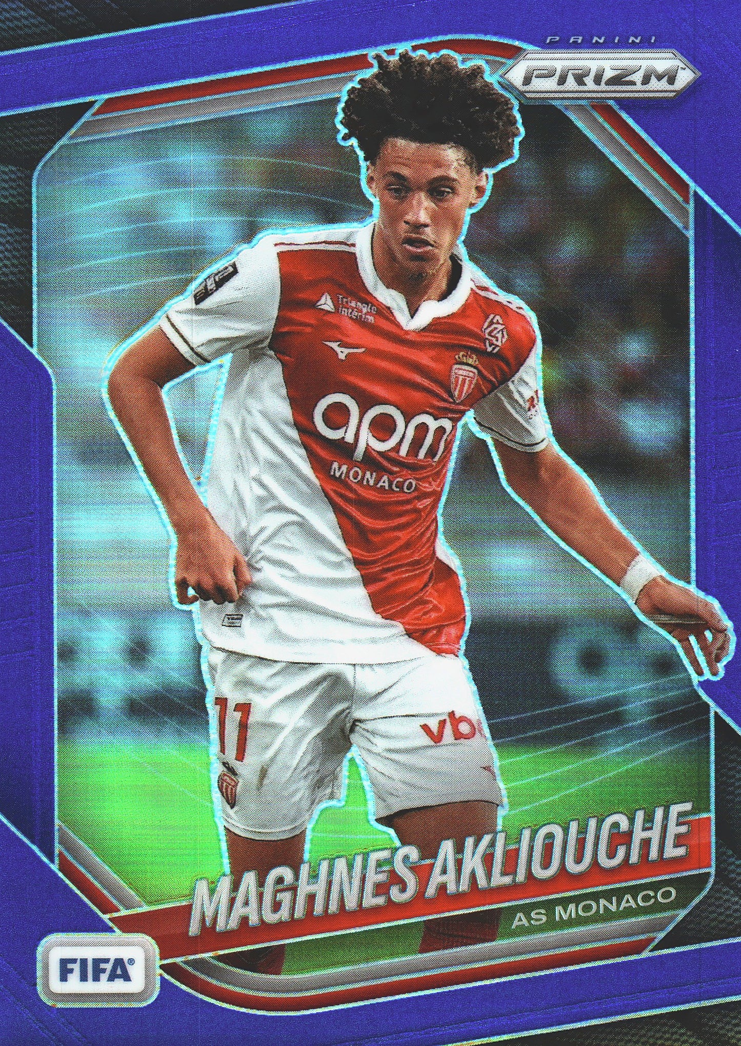 2025 Panini Prizm FIFA Blue /199 Maghnes Akliouche #161 AS Monaco