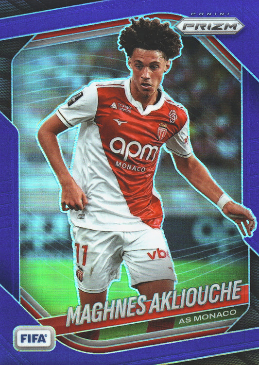 2025 Panini Prizm FIFA Blue /199 Maghnes Akliouche #161 AS Monaco