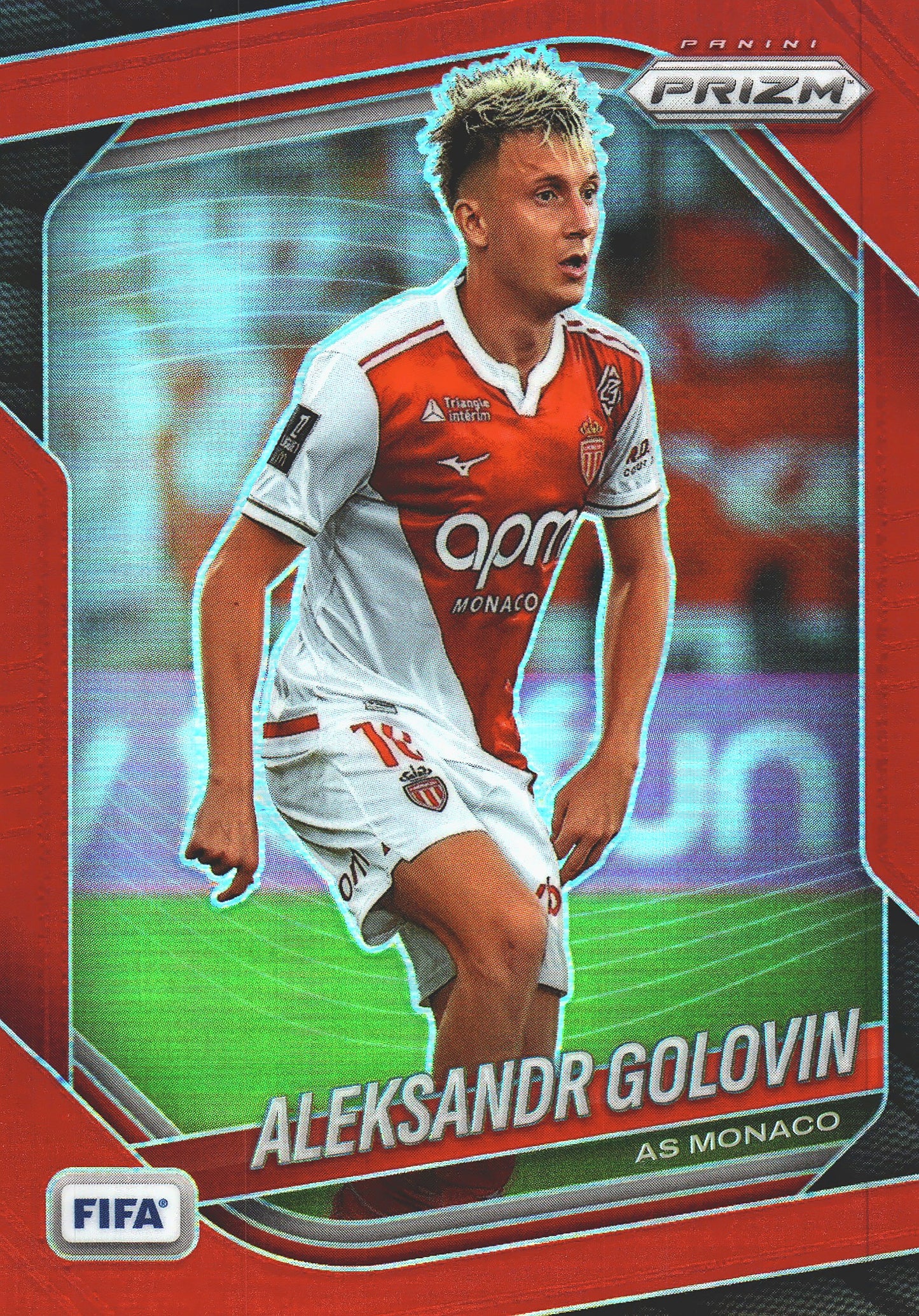 2025 Panini Prizm FIFA Red /149 Aleksandr Golovin #108 AS Monaco