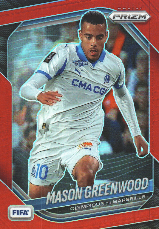 2025 Panini Prizm FIFA Red /149 Mason Greenwood #139 Marseille