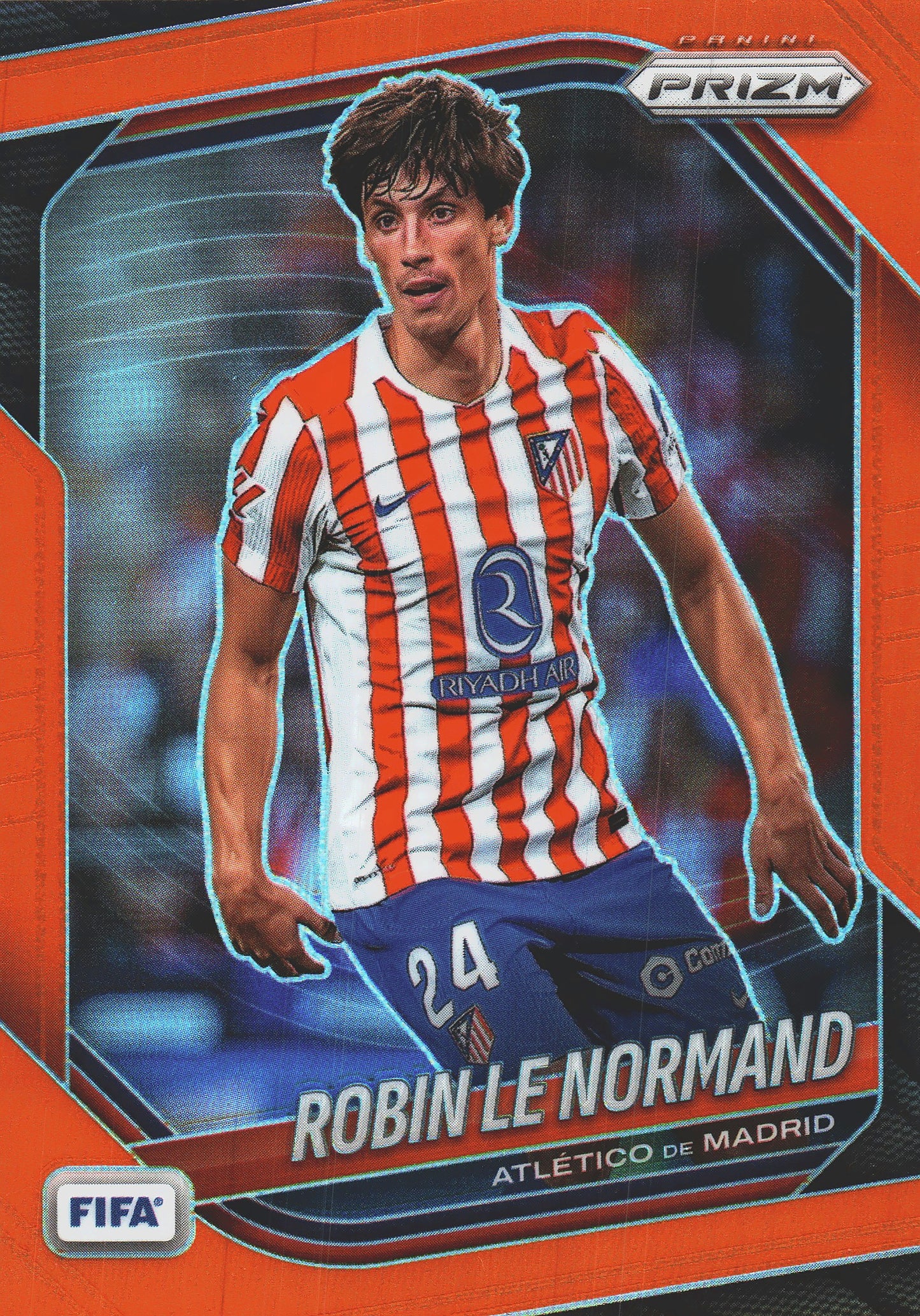 2025 Panini Prizm FIFA Orange /125 Robin Le Normand #5 Atlético de Madrid