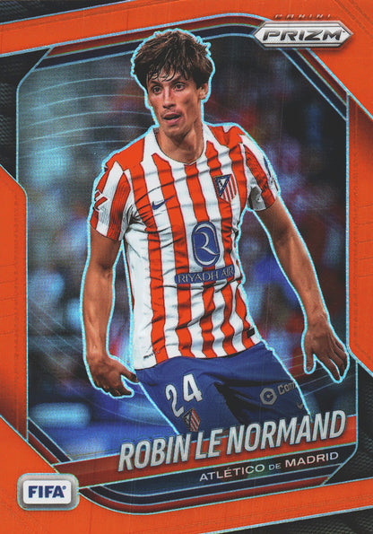 2025 Panini Prizm FIFA Orange /125 Robin Le Normand #5 Atlético de Madrid