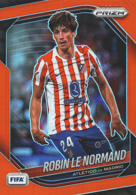 2025 Panini Prizm FIFA Orange /125 Robin Le Normand #5 Atlético de Madrid