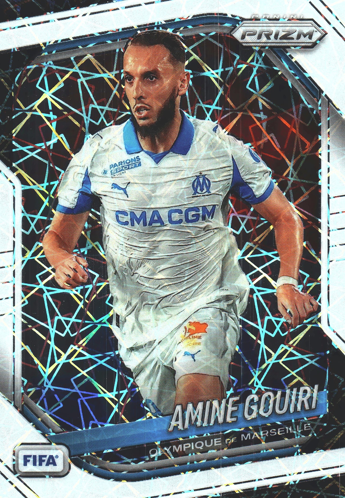 2025 Panini Prizm FIFA White /25 Amine Gouiri #142 Marseille