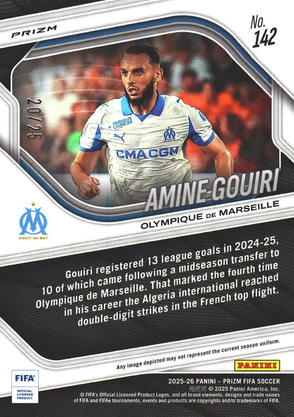 2025 Panini Prizm FIFA White /25 Amine Gouiri #142 Marseille