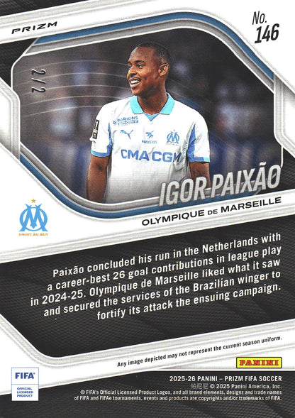 2025 Panini Prizm FIFA Green Shimmer /2 Igor Paixão #146 Marseille