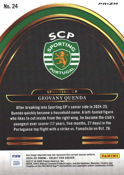 2024 Panini Select FIFA Silver Geovany Quenda RC #24 Sporting CP