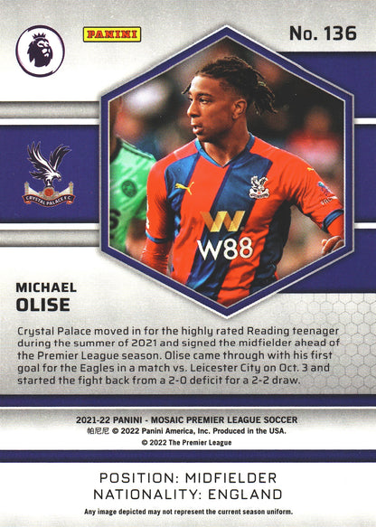 2021 Panini Mosaic Premier League RC Michael Olise #136 Crystal Palace
