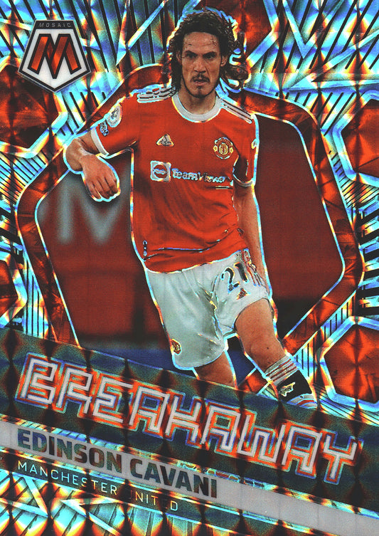 2021 Panini Mosaic Premier League Silver Breakaway Edinson Cavani #28 Manchester United
