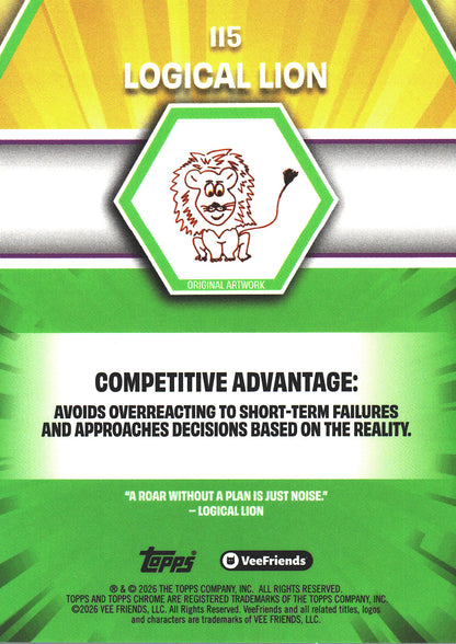 2026 Topps Chrome VeeFriends Logical Lion #115 Black /10