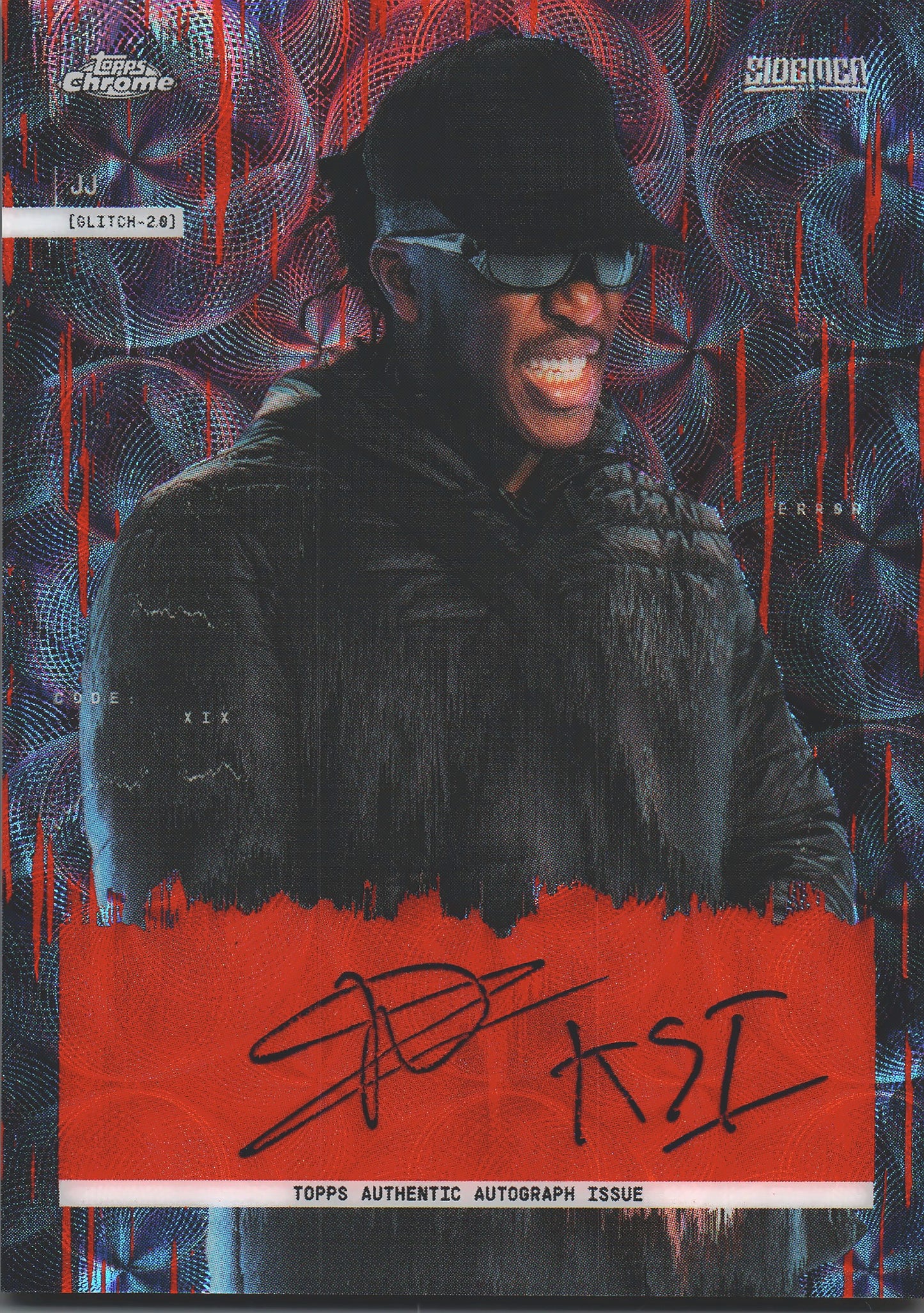 2023 Topps Chrome Sidemen autograph Red Kaleidoscope Glitch 2.0 /5 KSI #AC-4