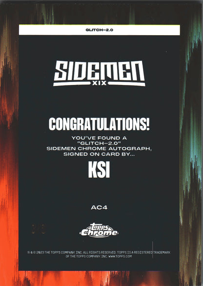 2023 Topps Chrome Sidemen autograph Red Kaleidoscope Glitch 2.0 /5 KSI #AC-4