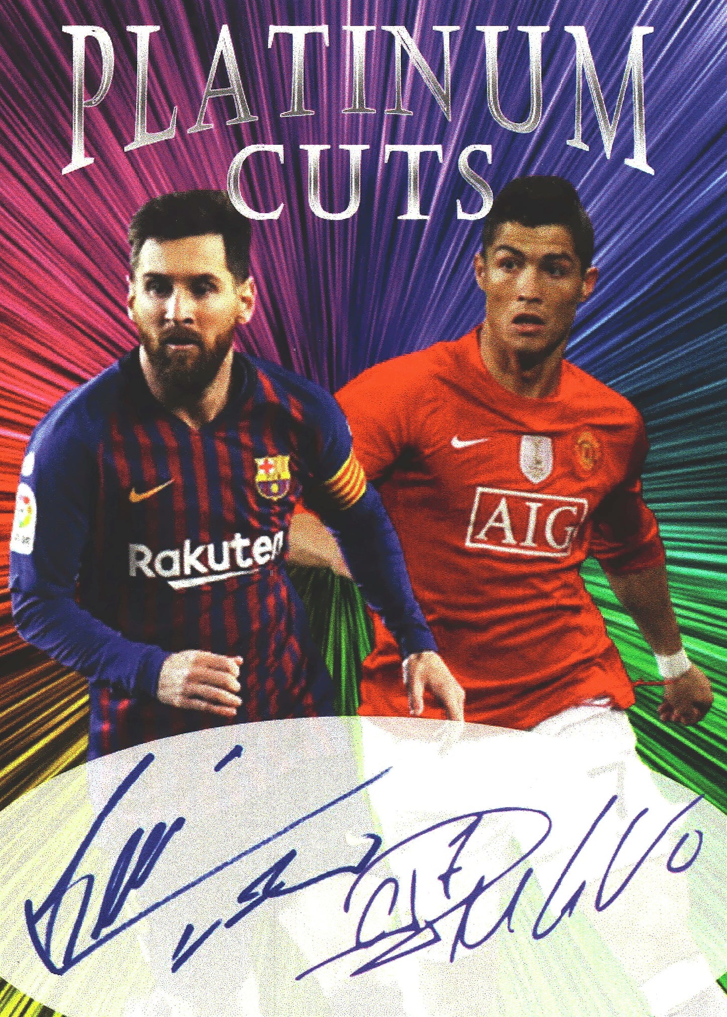 2022 Platinum Cuts Messi and Ronaldo auto (FACSIMILE) /1000 #