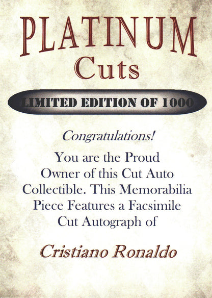 2022 Platinum Cuts Cristiano Ronaldo auto (FACSIMILE) /1000 # Manchester United
