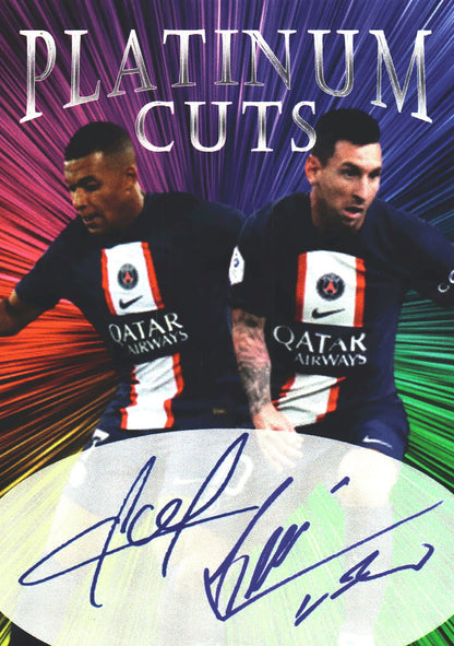 2022 Platinum Cuts Kylian Mbappé / Lionel Messi (FACSIMILE) /1000 Paris Saint-Germain