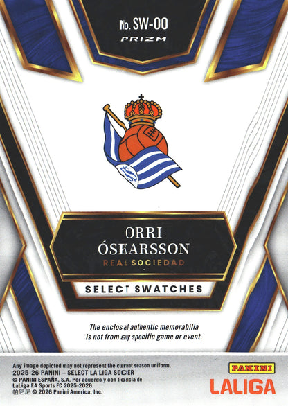 2025 Panini Select la Liga Orri Oskarsson patch RC #SW-OO Real Sociedad