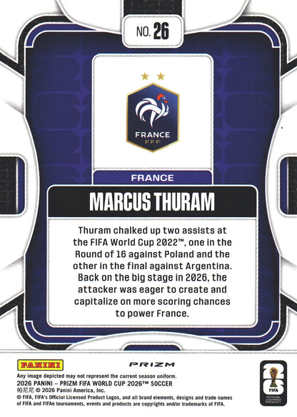 2026 Panini Prizm World Cup Silver Marcus Thuram #26 France