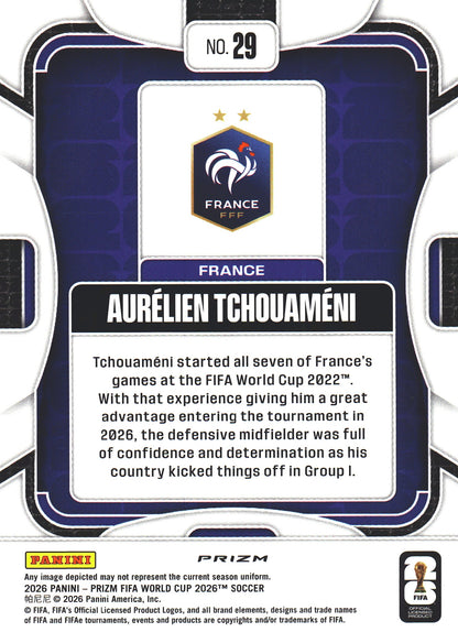 2026 Panini Prizm World Cup Silver Aurelien Tchouameni #29 France