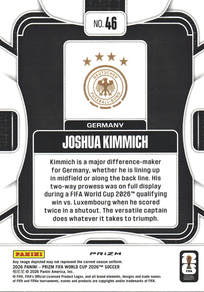 2026 Panini Prizm World Cup Silver Joshua Kimmich #46 Allemagne