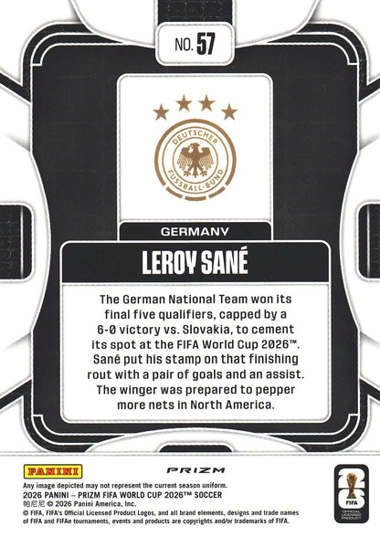 2026 Panini Prizm World Cup Silver Leroy Sane #57 Allemagne