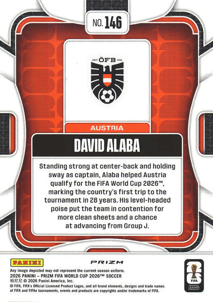2026 Panini Prizm World Cup Silver David Alaba #146 Autriche