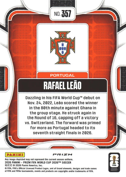 2026 Panini Prizm World Cup Silver Rafael Leao #357 Portugal