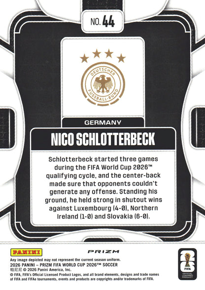 2026 Panini Prizm World Cup Hyper Nico Schlotterbeck #44 Allemagne