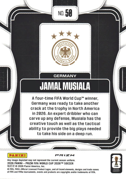 2026 Panini Prizm World Cup Hyper Jamal Musiala #50 Allemagne