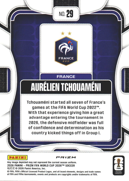 2026 Panini Prizm World Cup Pandora Aurelien Tchouameni #29 France
