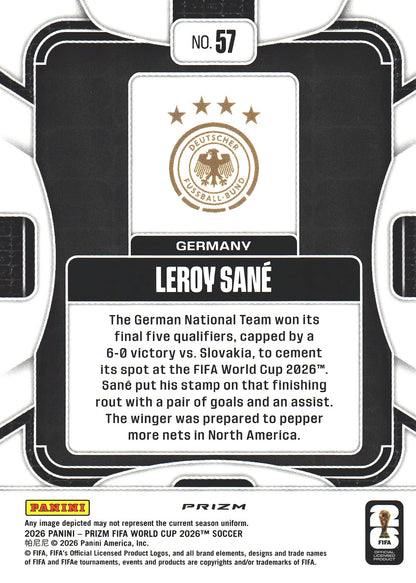 2026 Panini Prizm World Cup Pandora Leroy Sane #57 Allemagne