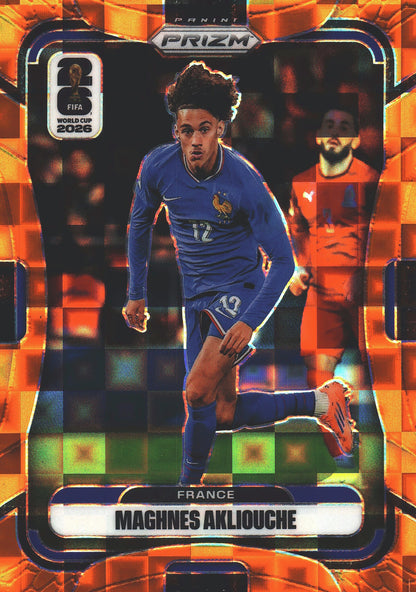 2026 Panini Prizm World Cup Orange Pandora /215 Maghnes Akliouche #30 France