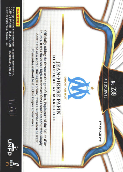 2025 Panini Select Ligue 1 Blue /40 Jean-Pierre Papin #239 OM