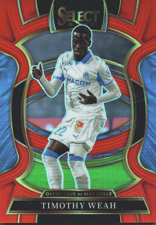 2025 Panini Select Ligue 1 Red /55 Timothy Weah #10 OM