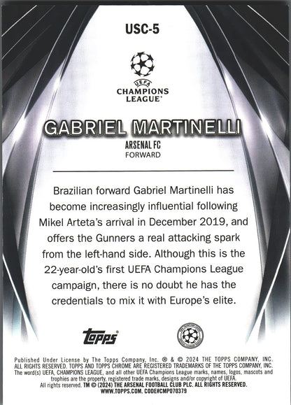 2023 Topps UCC Ultimate Stage Chrome /50 Gabriel Martinelli #USC-5 Arsenal
