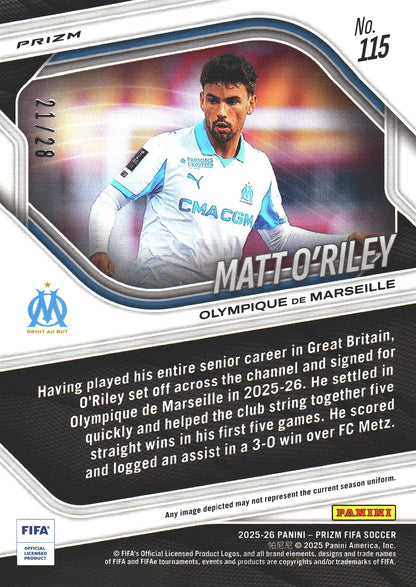 2025 Panini Prizm FIFA Cherry Blossom /28 Matt O'Riley #115 Marseille