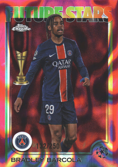 2024 Topps Chrome UCC Pink /250 Bradley Barcola #116 PSG