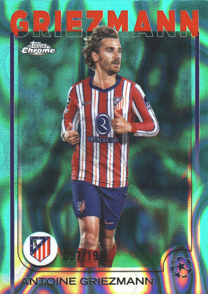 2024 Topps Chrome UCC Aqua /199 Antoine Griezmann #8 Atletico Madrid