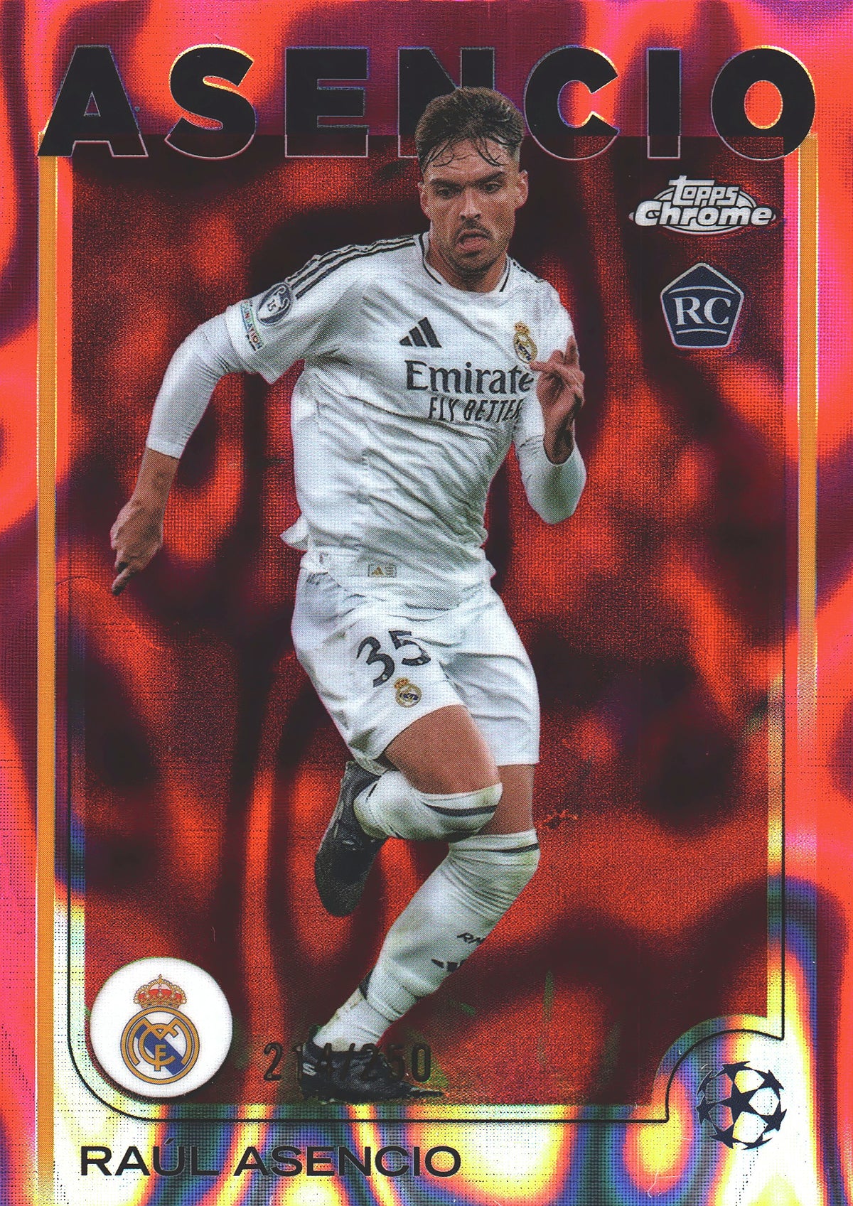2024 Topps Chrome UCC RC Pink /250 Raul Asencio #186 Real Madrid