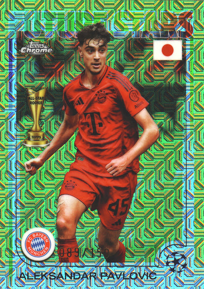 2024 Topps Chrome UCC Yellow /150 Aleksandar Pavlovic #61 Bayern Munich